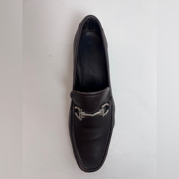Salvatore Ferragamo Men’s Brown Leather Slip-on Driving Loafers Size 10